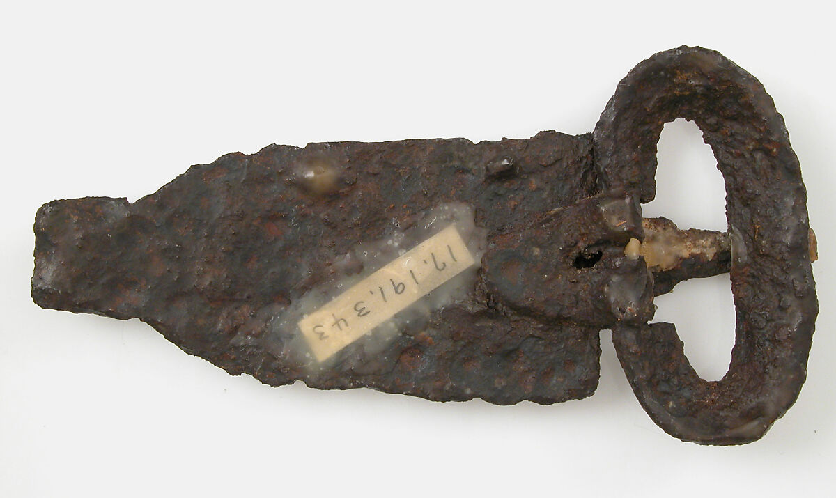 Belt Buckle, Iron, silver, niello, garnet, Frankish