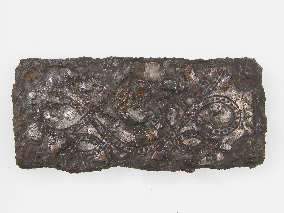 Belt Plate, Iron, silver inlay, Frankish 