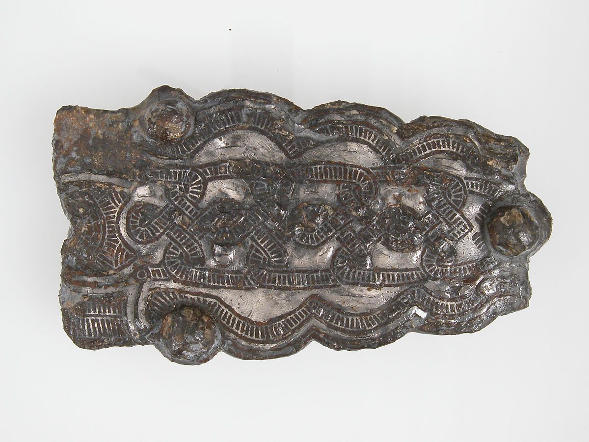 Belt Plate, Iron, silver, Frankish 