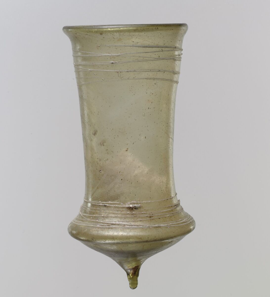 Glass Beaker with White Trails, Glass, Frankish 