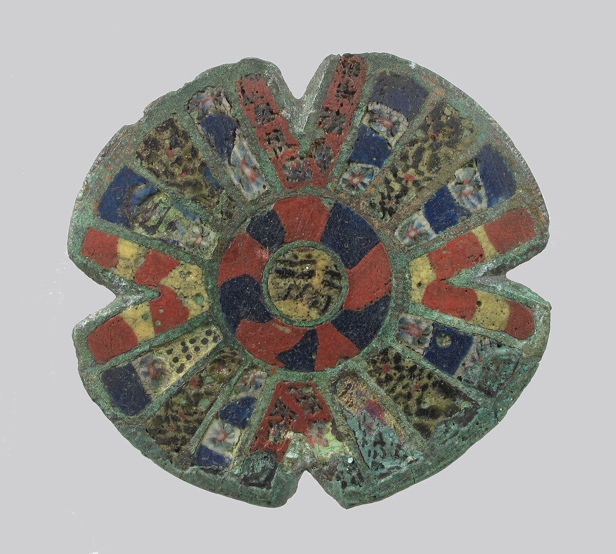 Disk Brooch, Champlevé enamel, copper alloy, Roman