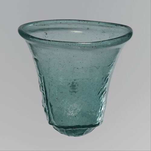 Glass Palm Cup with Relief Inscription
