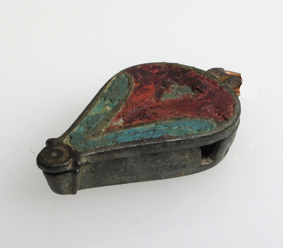 Box seal, Champlevé enamel, copper alloy, Roman 