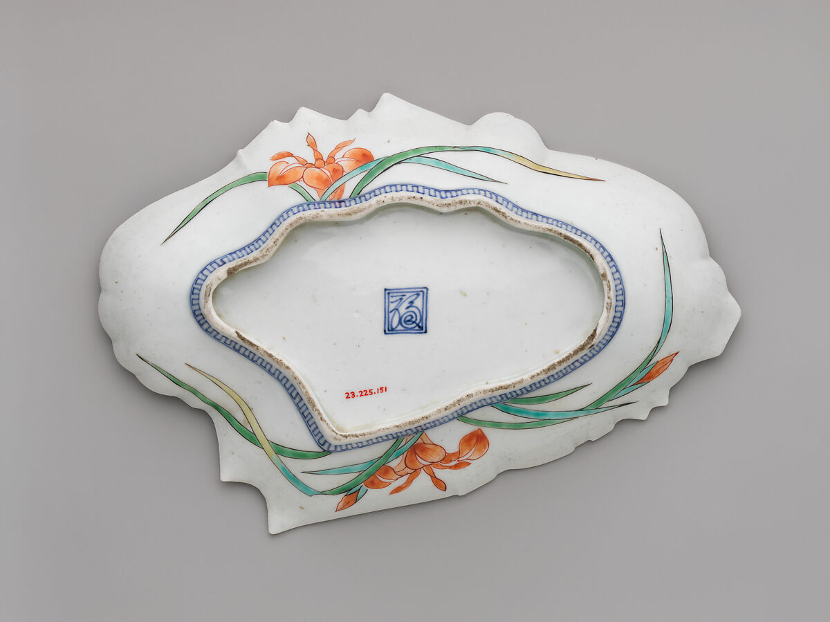 Dish in Shape of Japanese Court Woman, Porcelain decorated with colored enamels over transparent glaze (Hizen ware; Imari type), Japan