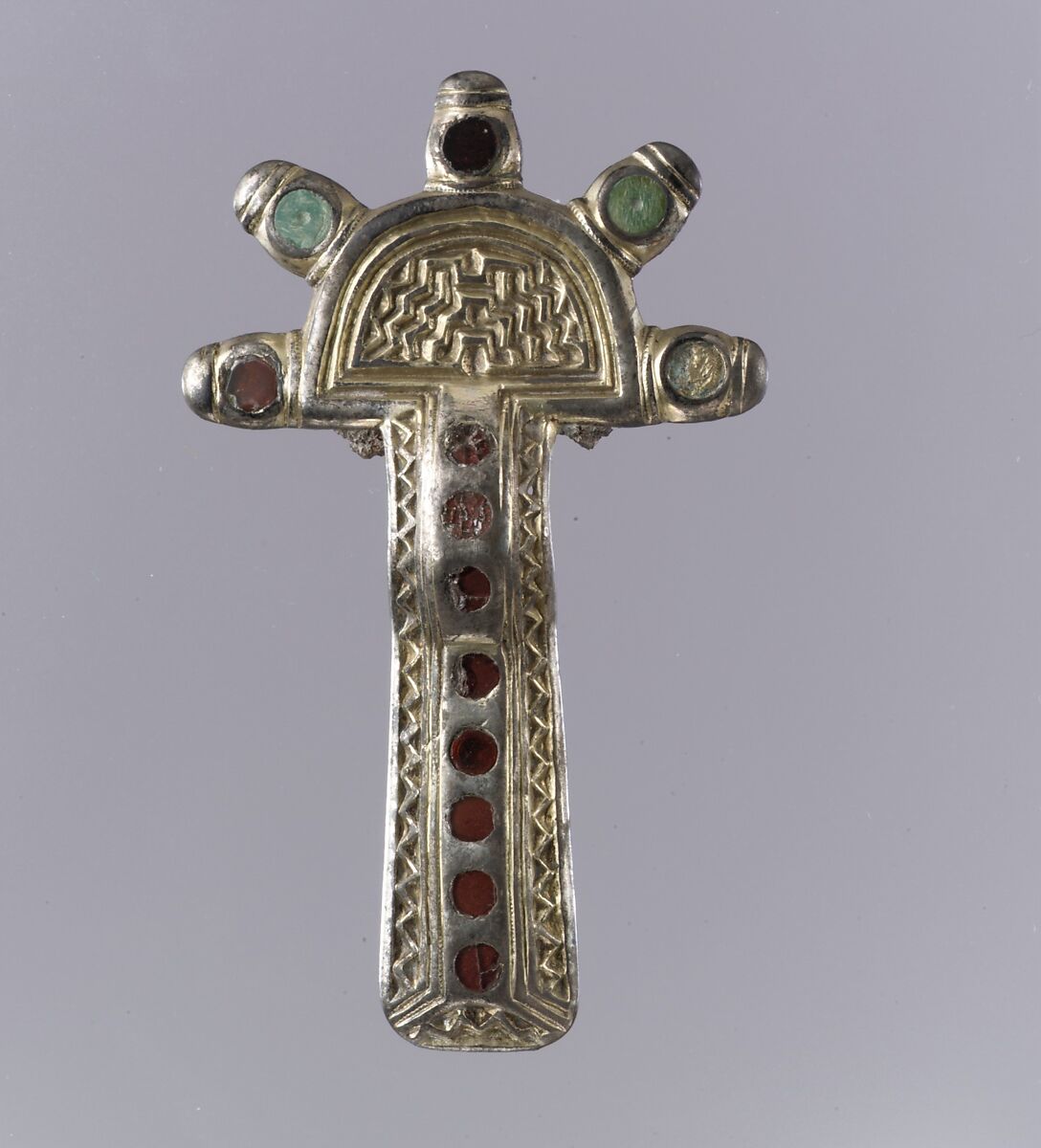 Bird-Shaped Brooch, Silver-gilt, garnets; no spring/pin extant, Anglo-Saxon