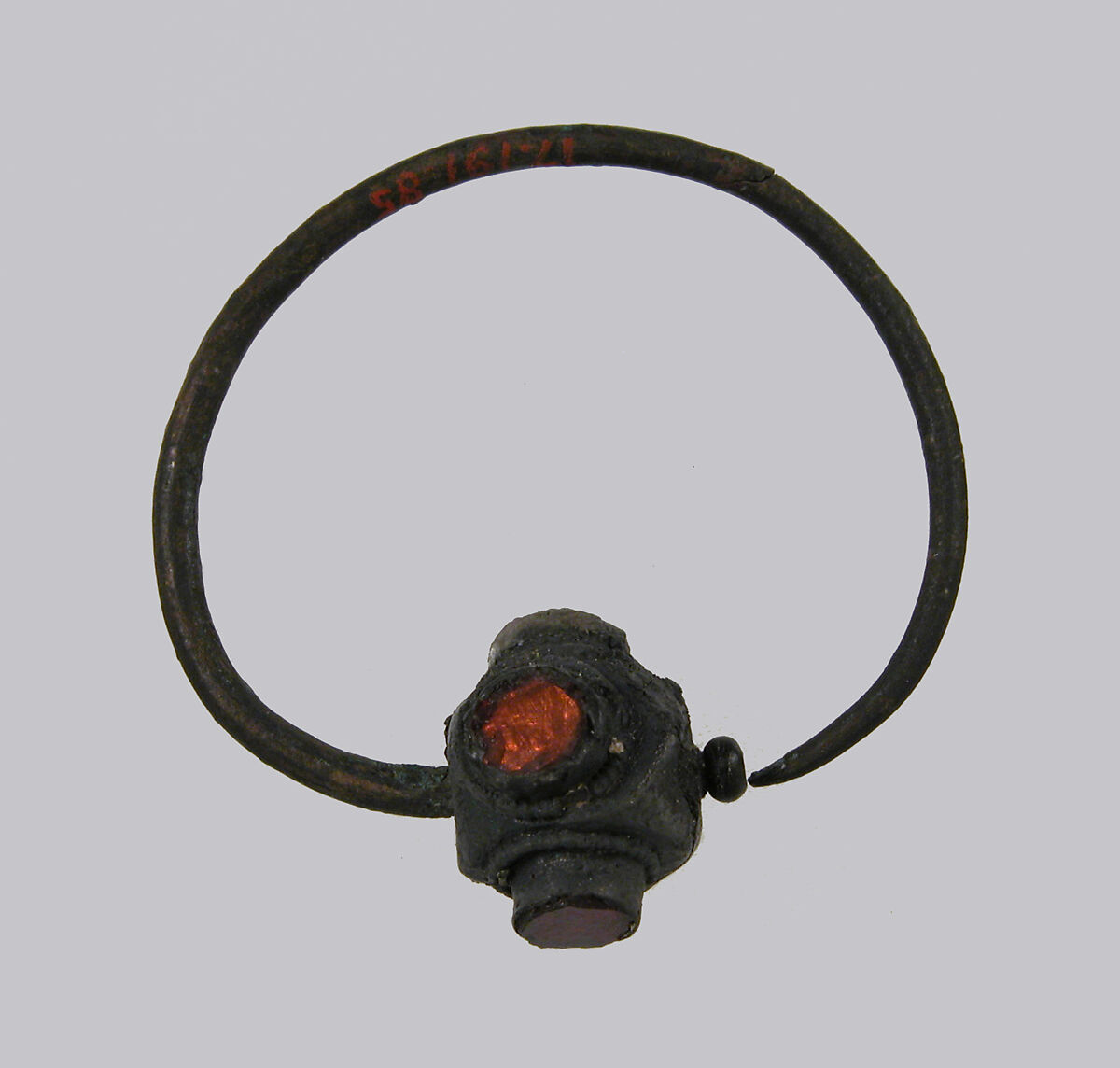 Earring, Copper alloy, glass paste, Frankish