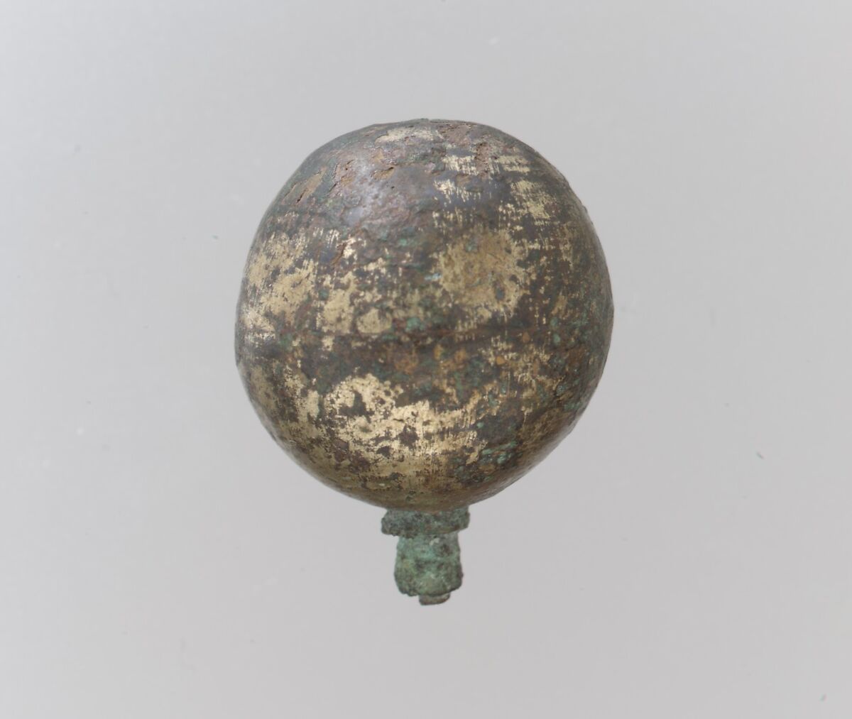 Hairpin Knob, Bronze-gilt, Roman 