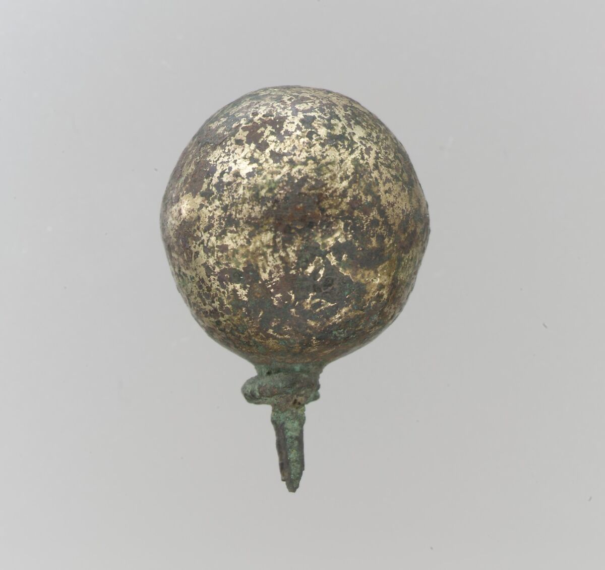 Hairpin Knob, Bronze-gilt, Roman 
