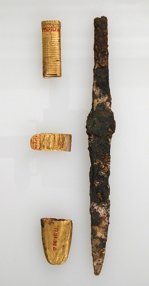 Mount from a Knife Handle, Gold, iron blade, Frankish