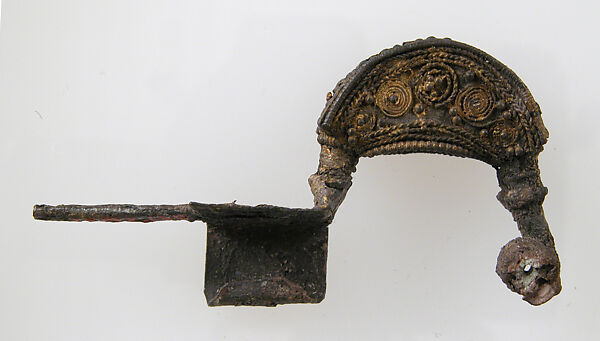 Bow Brooch, Gilded iron, Etruscan