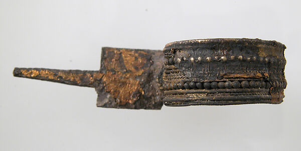 Bow Brooch, Gilded iron, Etruscan