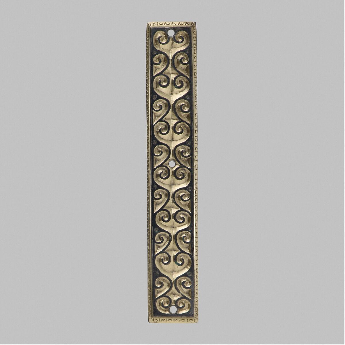 Mount for Spear-Shaft, Silver-gilt, niello, Late Roman