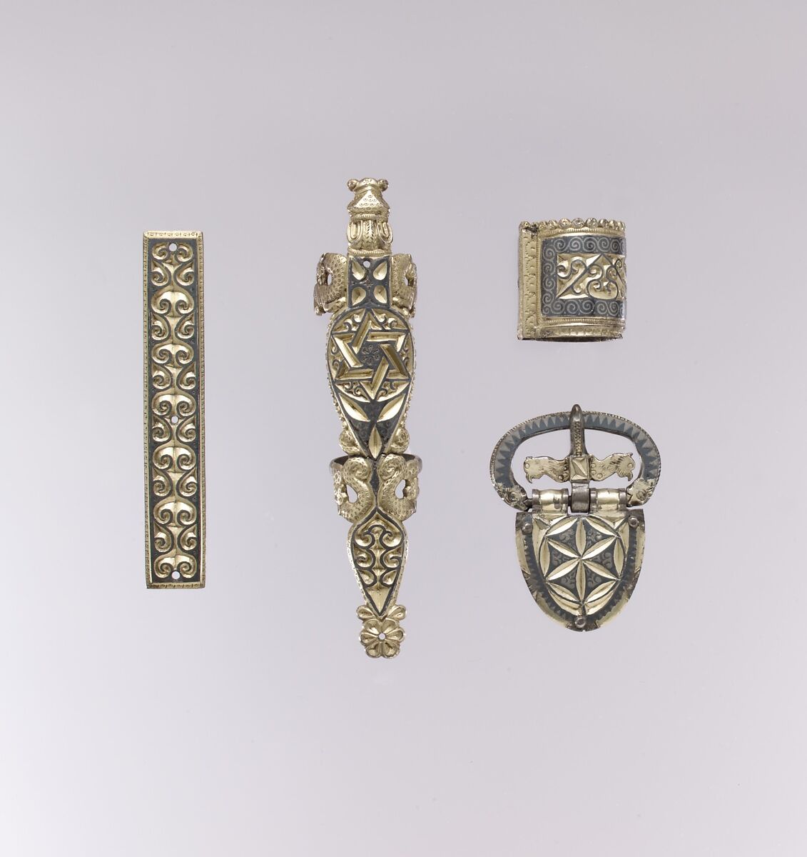 Mount for Spear-Shaft, Silver-gilt, niello, Late Roman