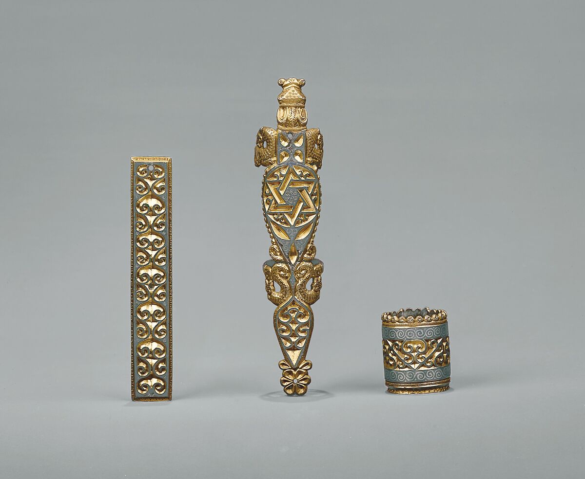 Mount for Spear-Shaft, Silver-gilt, niello, Late Roman