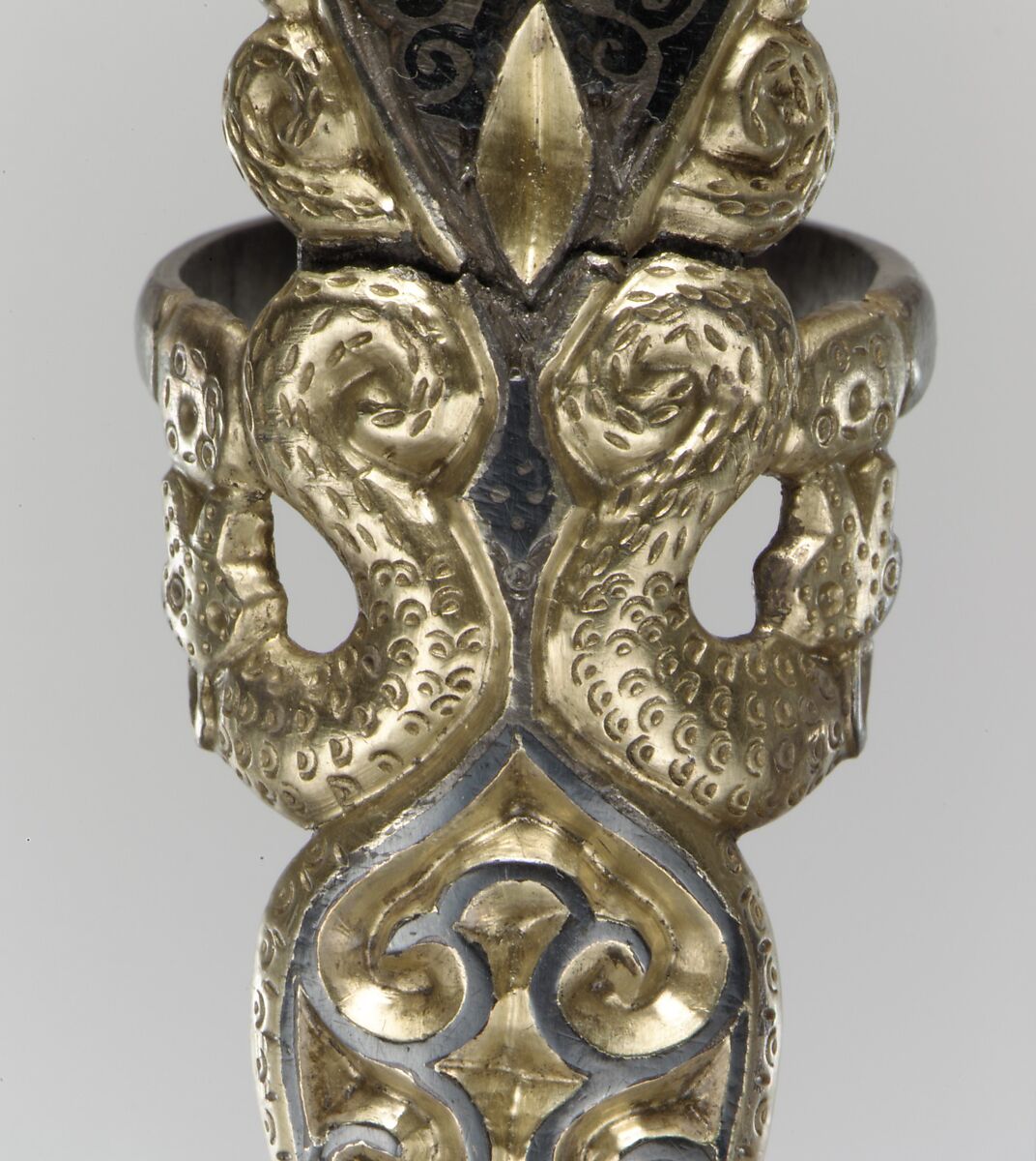 Mount for Spear Shaft, Silver-gilt, niello, Late Roman