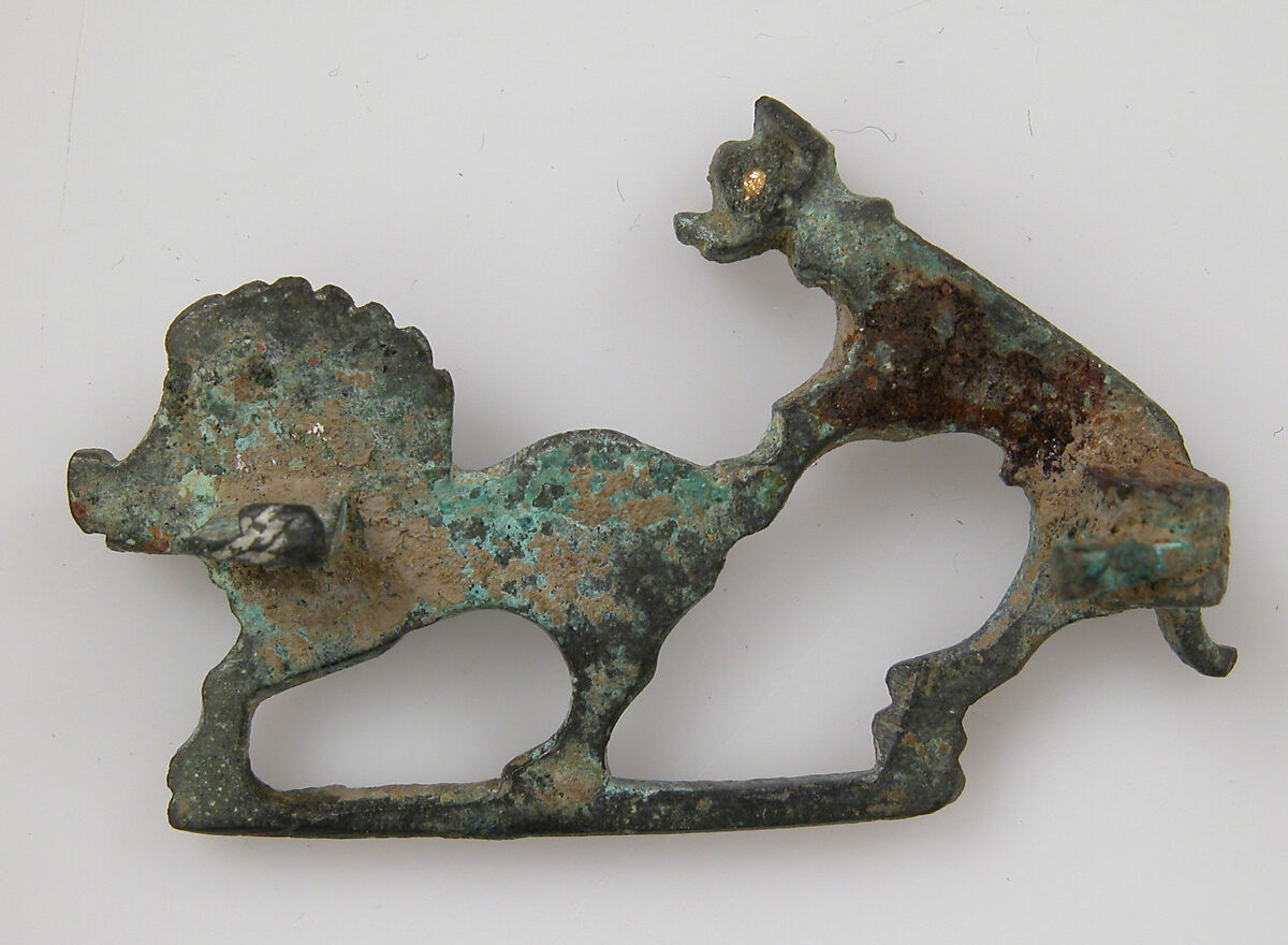 Animal-Shaped Brooch, Champlevé enamel, bronze, gold, Roman
