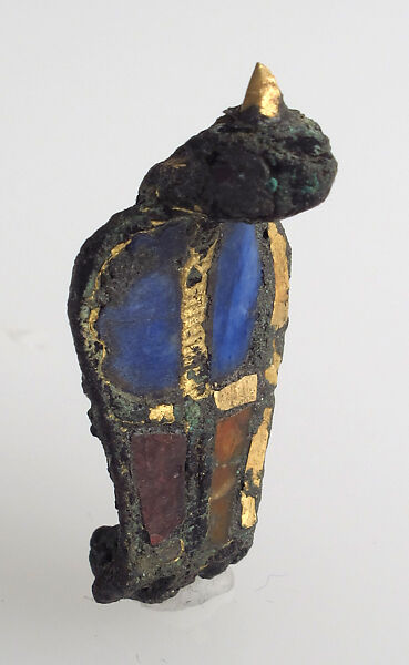 Serpent or "Uraeus", Copper alloy, gilding, glass, European 