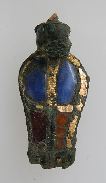 Serpent or "Uraeus", Copper alloy, gilding, glass, European