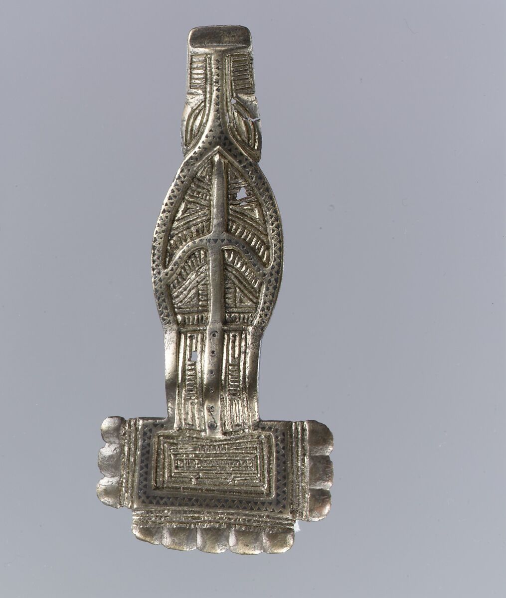 Square-Headed Bow Brooch, Silver-gilt, niello, Frankish 