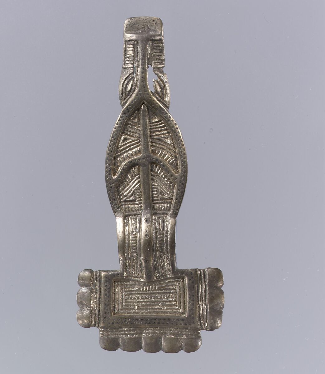 Square-Headed Bow Brooch, Silver-gilt, niello, Frankish 