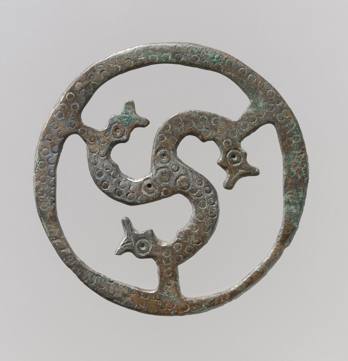 Openwork Belt Fitting, Copper alloy, "tinned" surface, Frankish 
