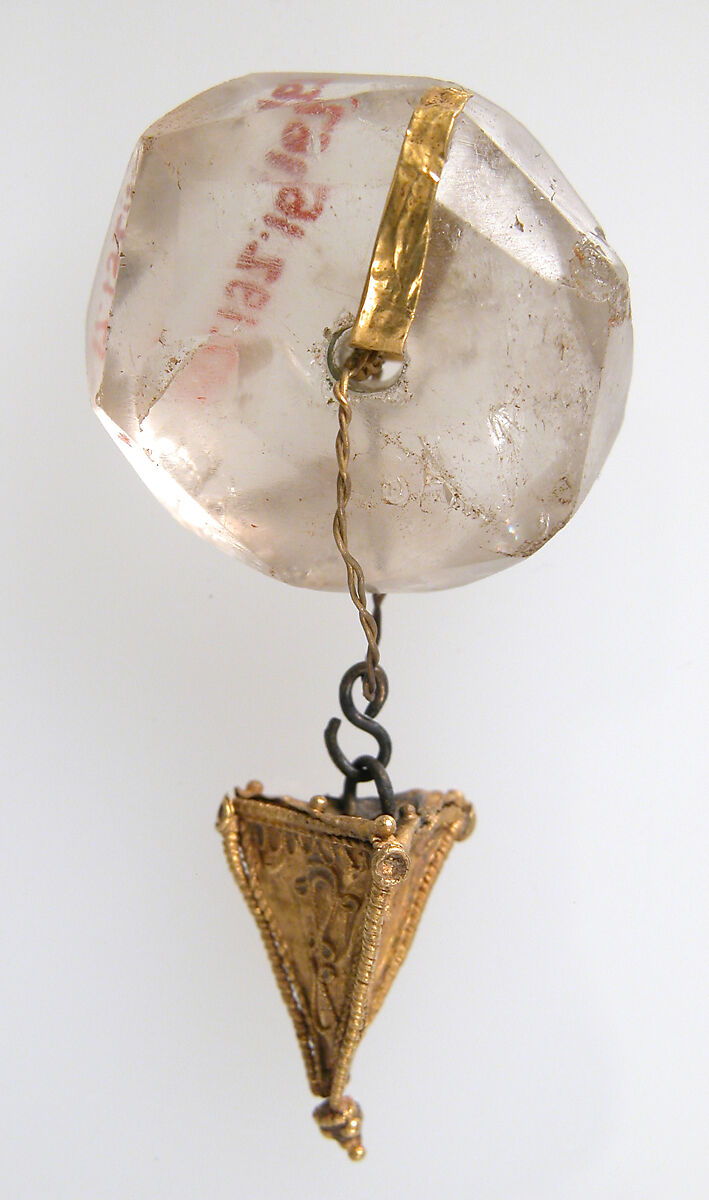 Pendant, Gold, rock crystal, Ostrogothic 