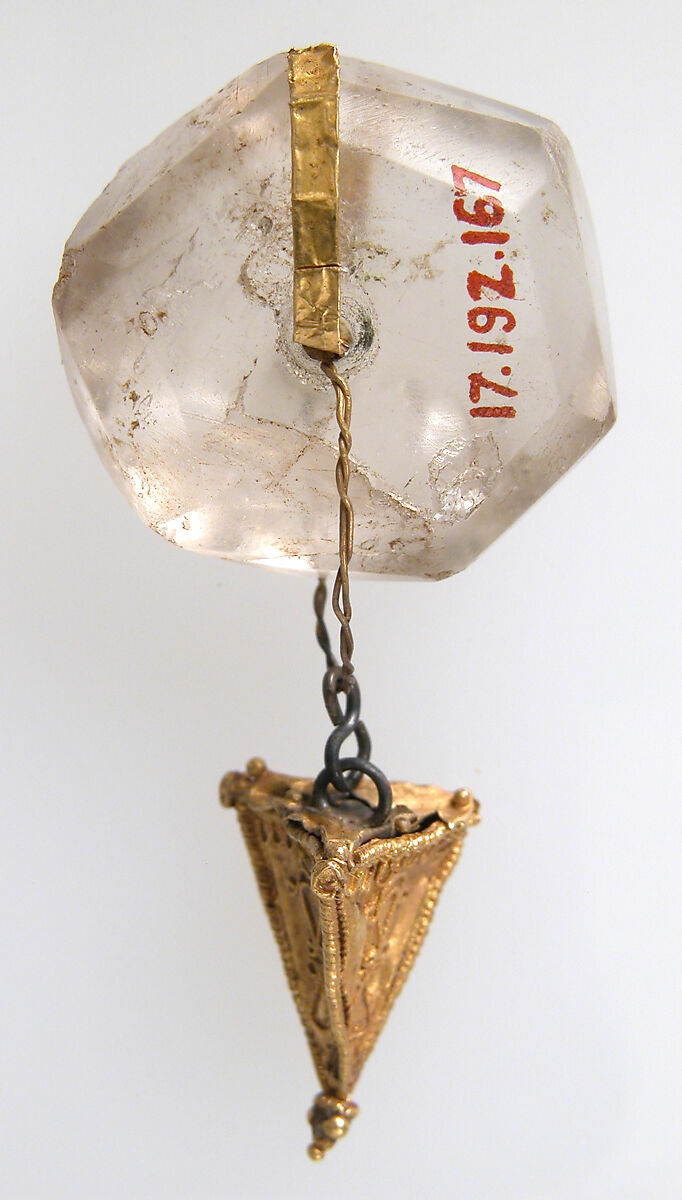 Pendant, Gold, rock crystal, Ostrogothic