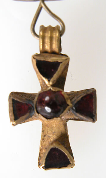 Three Parts of a Pendant, Jasper, rock-crystal, gold, garnet, European