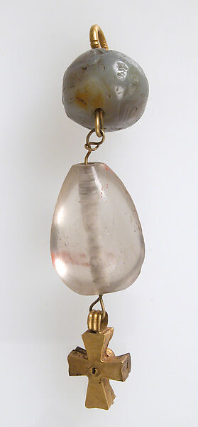 Three Parts of a Pendant, Jasper, rock-crystal, gold, garnet, European