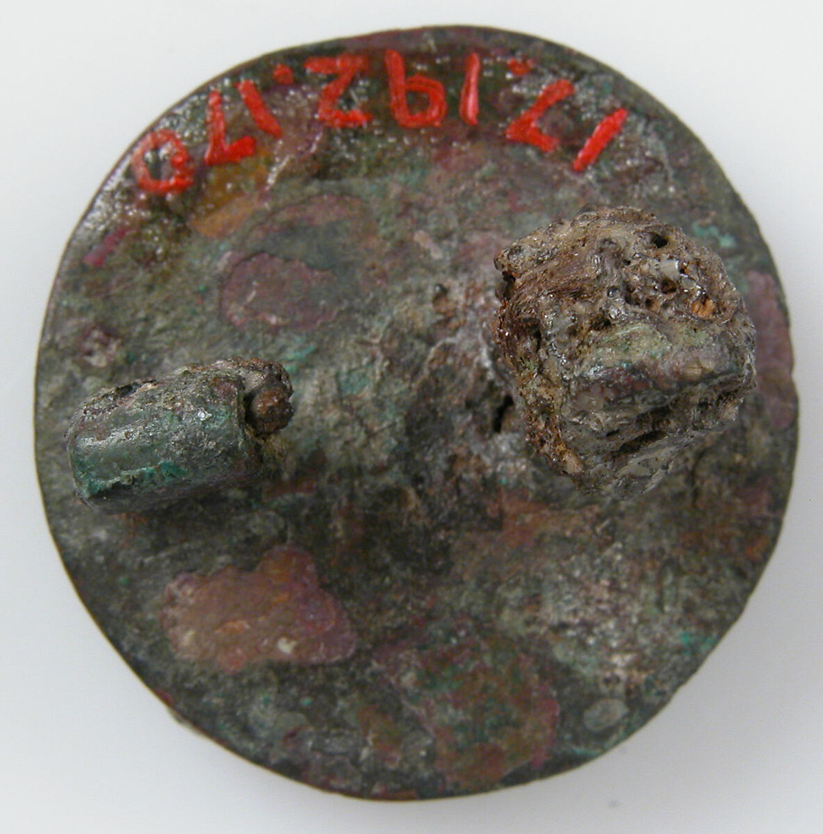 Disk Brooch, Copper alloy, glass paste, Frankish