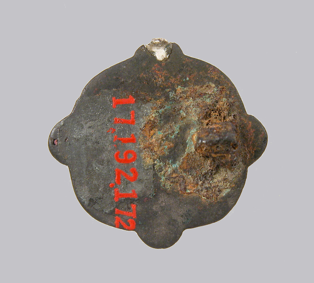 Whorl-Shaped Brooch, Gilded silver and glass paste, Frankish