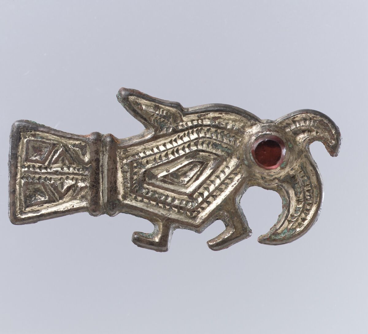 Bird-Shaped Brooch, Silver-gilt, Frankish 