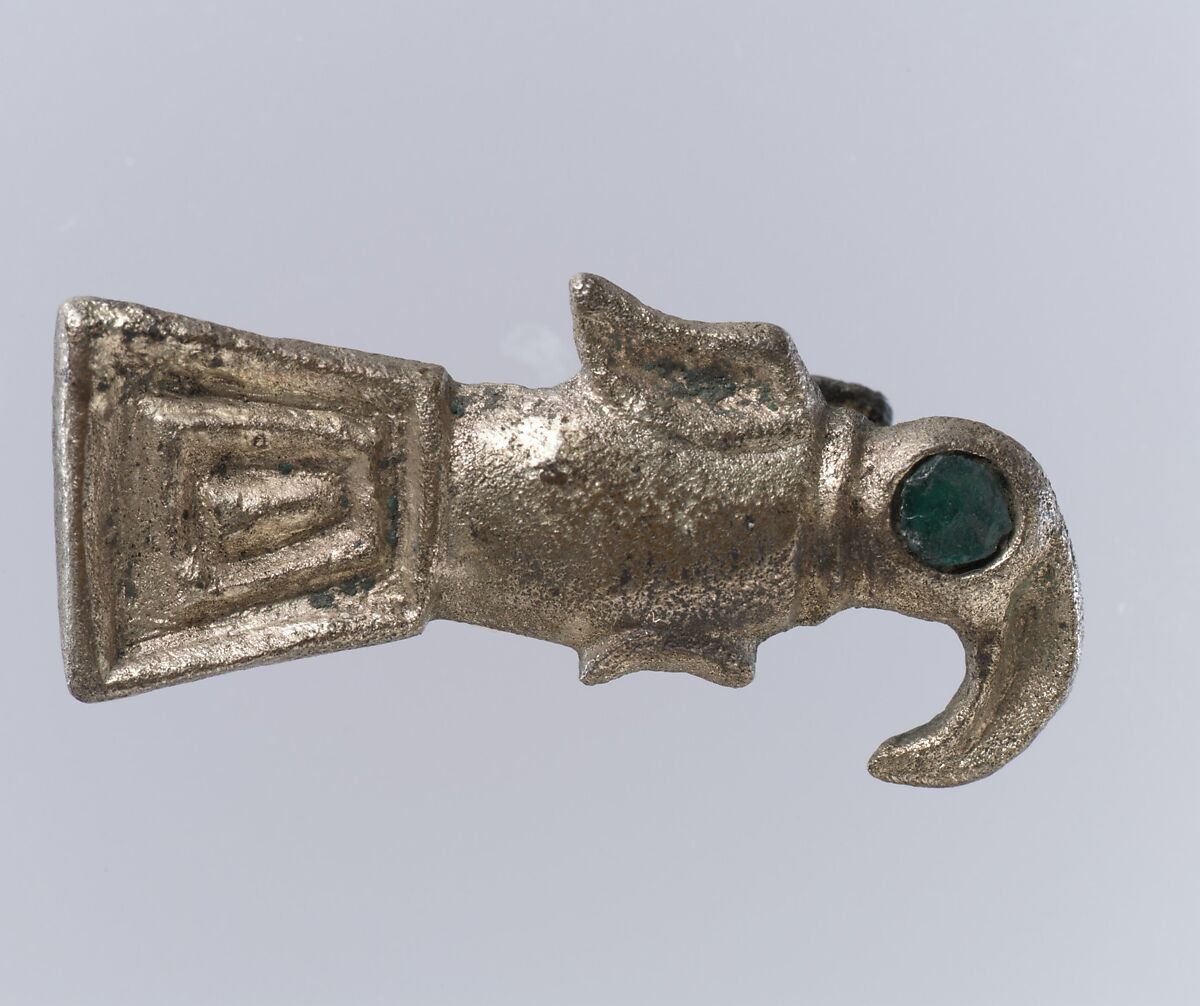 Bird-Shaped Brooch, Silver, glass paste, Frankish 