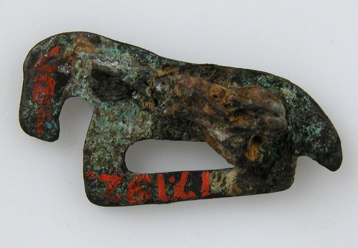 Horse-Shaped Brooch, Copper alloy, gilt, Frankish