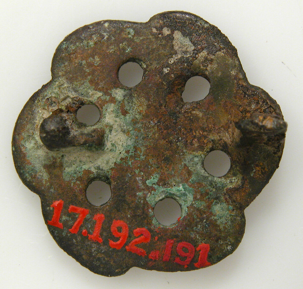 Whorl-Shaped Brooch, Gilded copper alloy and glass paste, Frankish