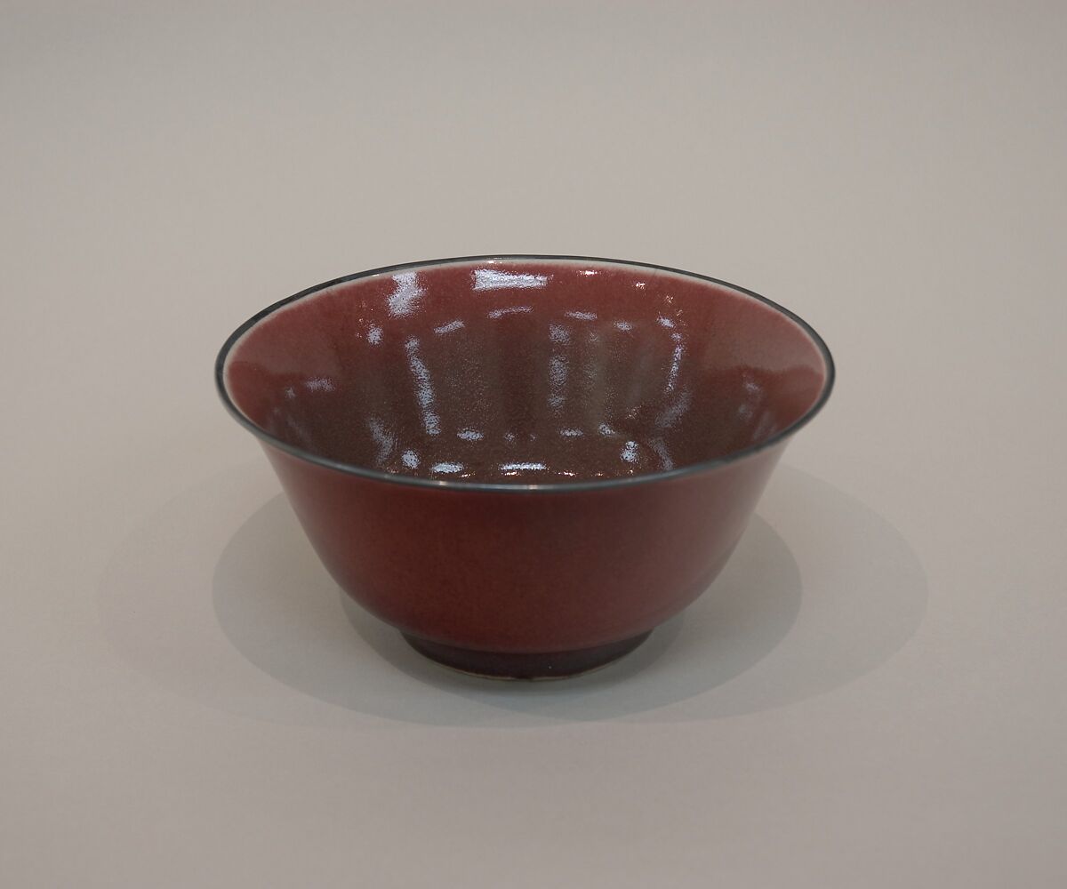 Bowl, Porcelain with copper red glaze (Jingdezhen ware), China