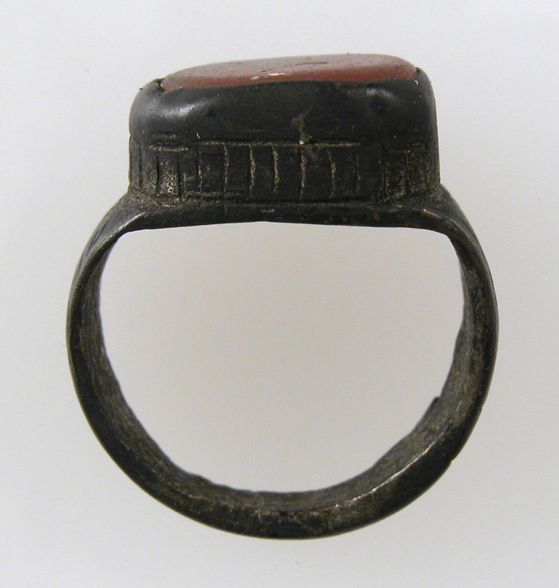 Finger Ring, Silver, carnelian, Frankish