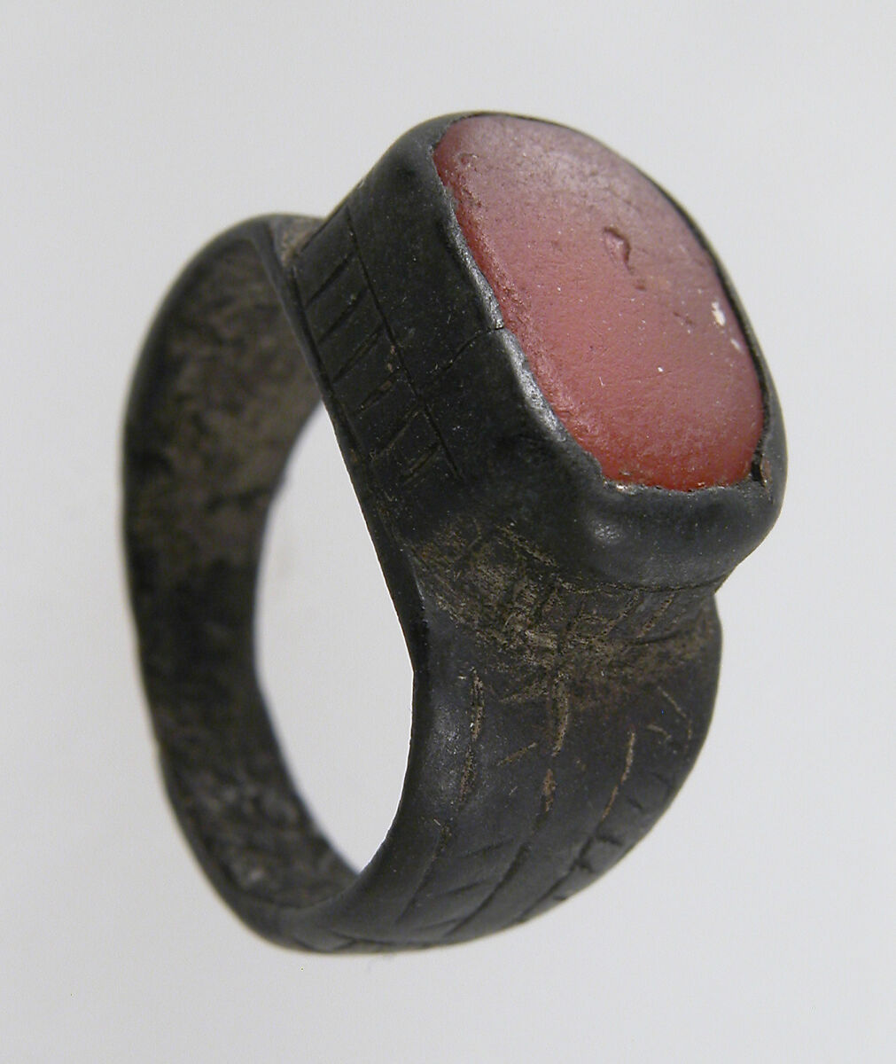 Finger Ring, Silver, carnelian, Frankish 