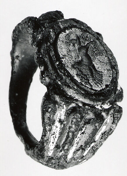 Finger Ring, Copper alloy, partial gilt, mock intaglio, European