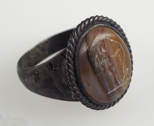 Finger Ring, Silver, sardonyx intaglio, European 