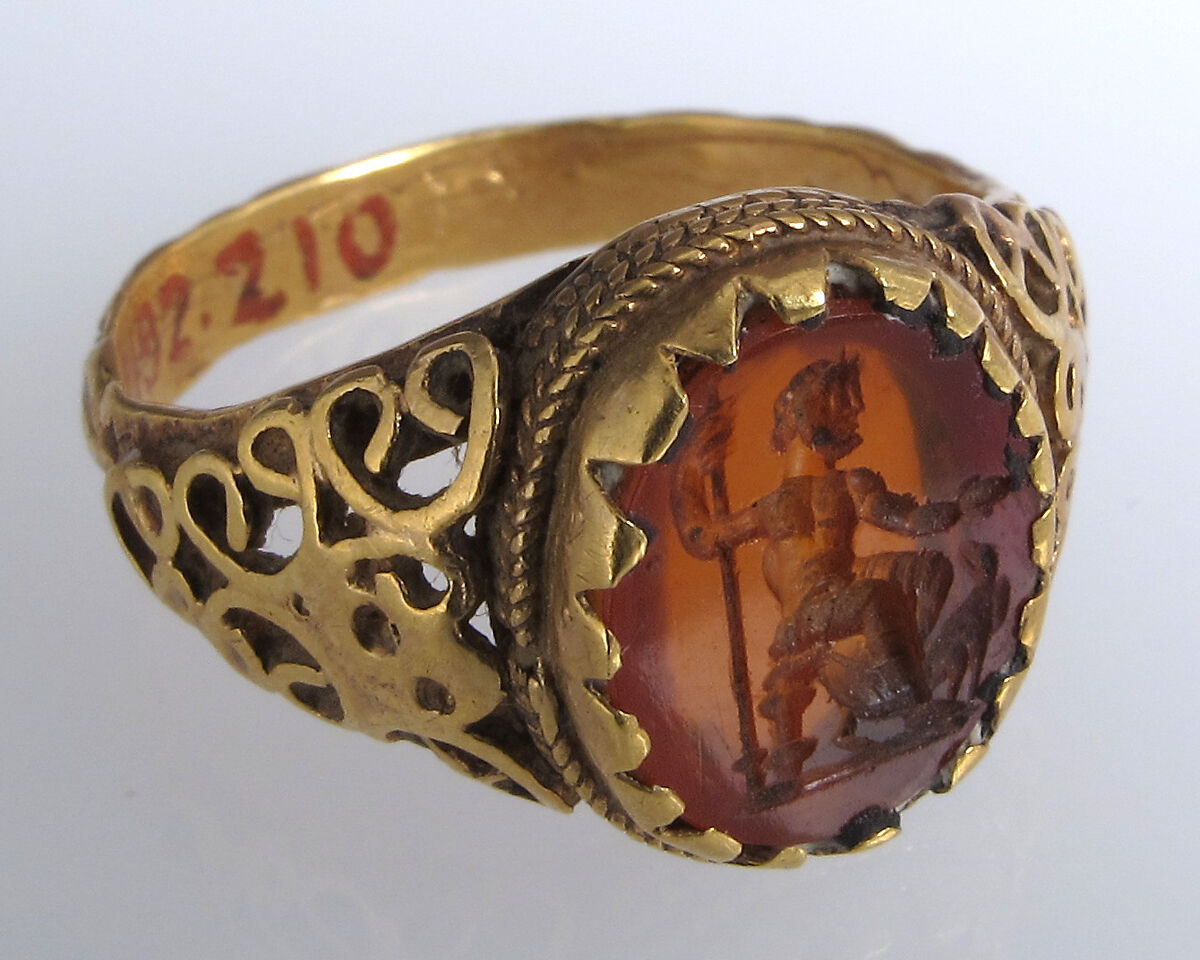 Finger Ring, Gold, carnelian intaglio, East Germanic 