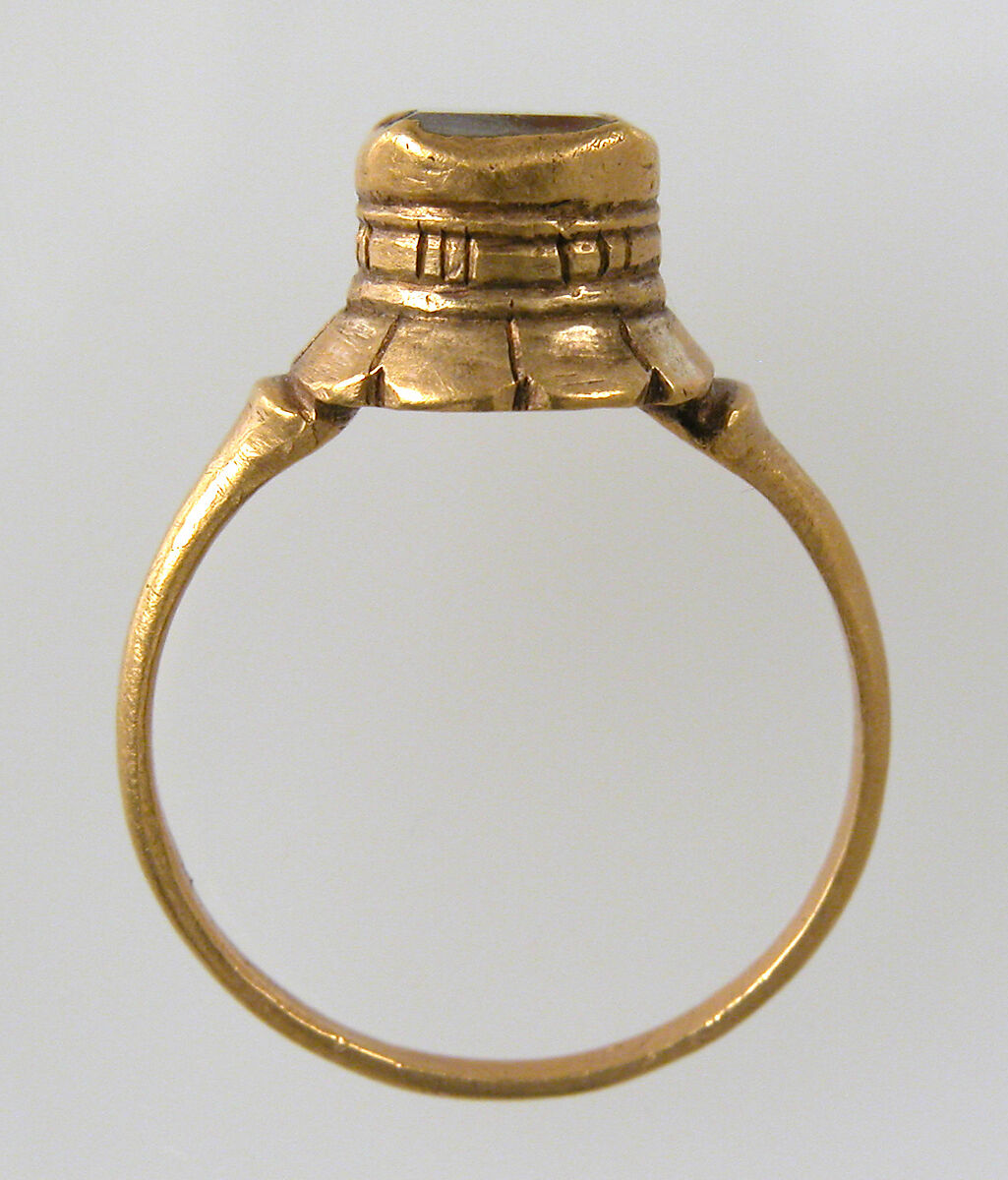 Finger Ring, Gold, glass paste, Frankish