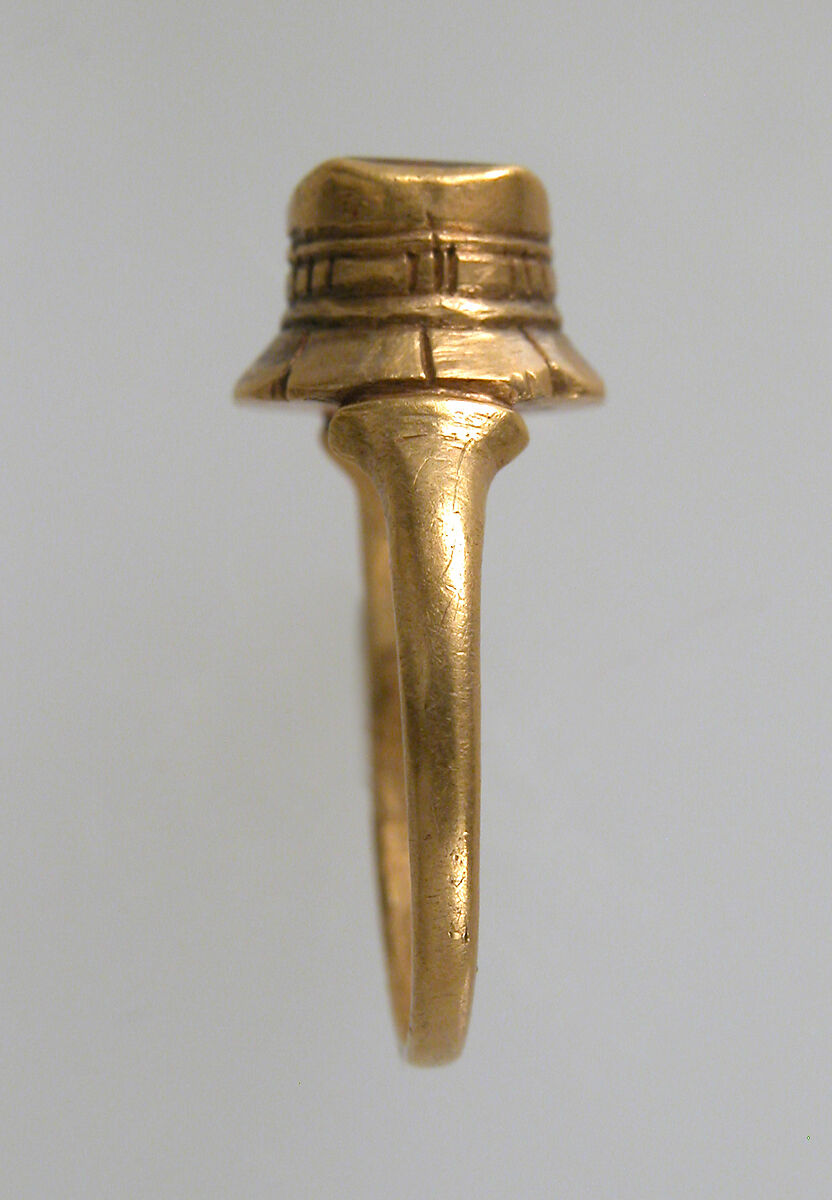 Finger Ring, Gold, glass paste, Frankish