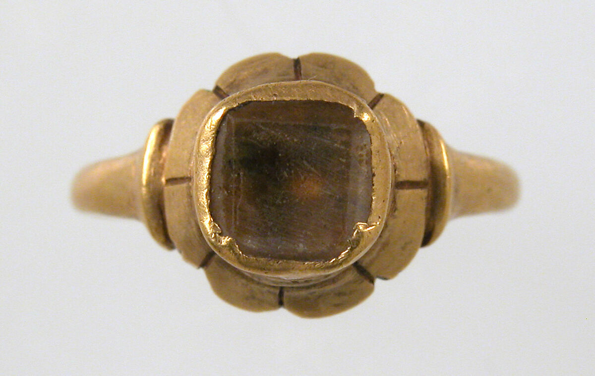 Finger Ring, Gold, glass paste, Frankish