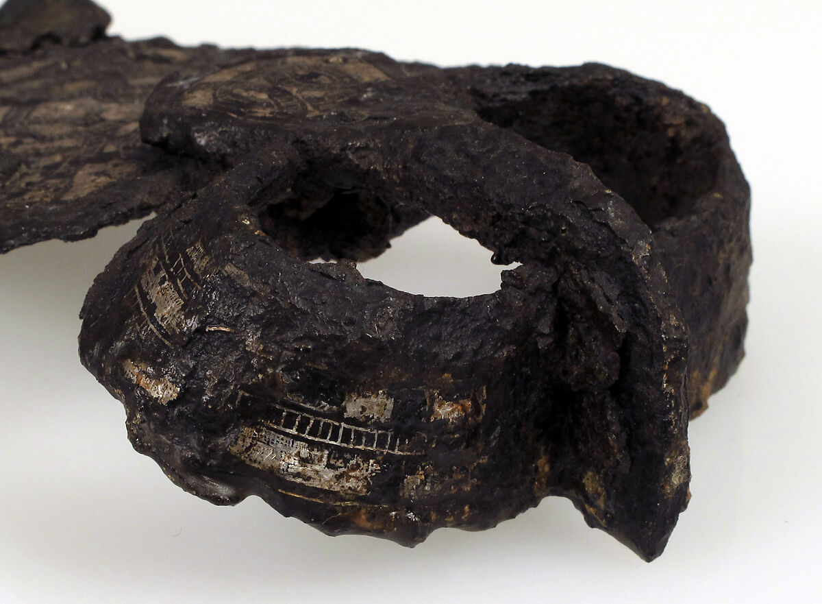 Belt Buckle, Iron, silver inlay, bronze, Frankish or Burgundian