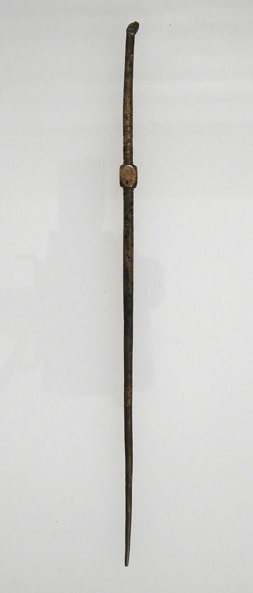 Hairpin, Bronze-gilt, (silver-gilt?), Frankish 