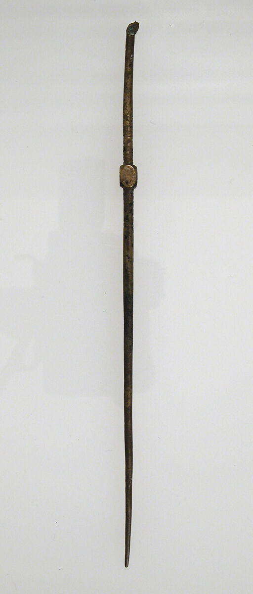 Hairpin, Bronze-gilt, (silver-gilt?), Frankish