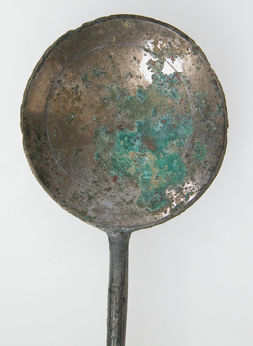 Spoon, Copper alloy, silvered, Late Roman