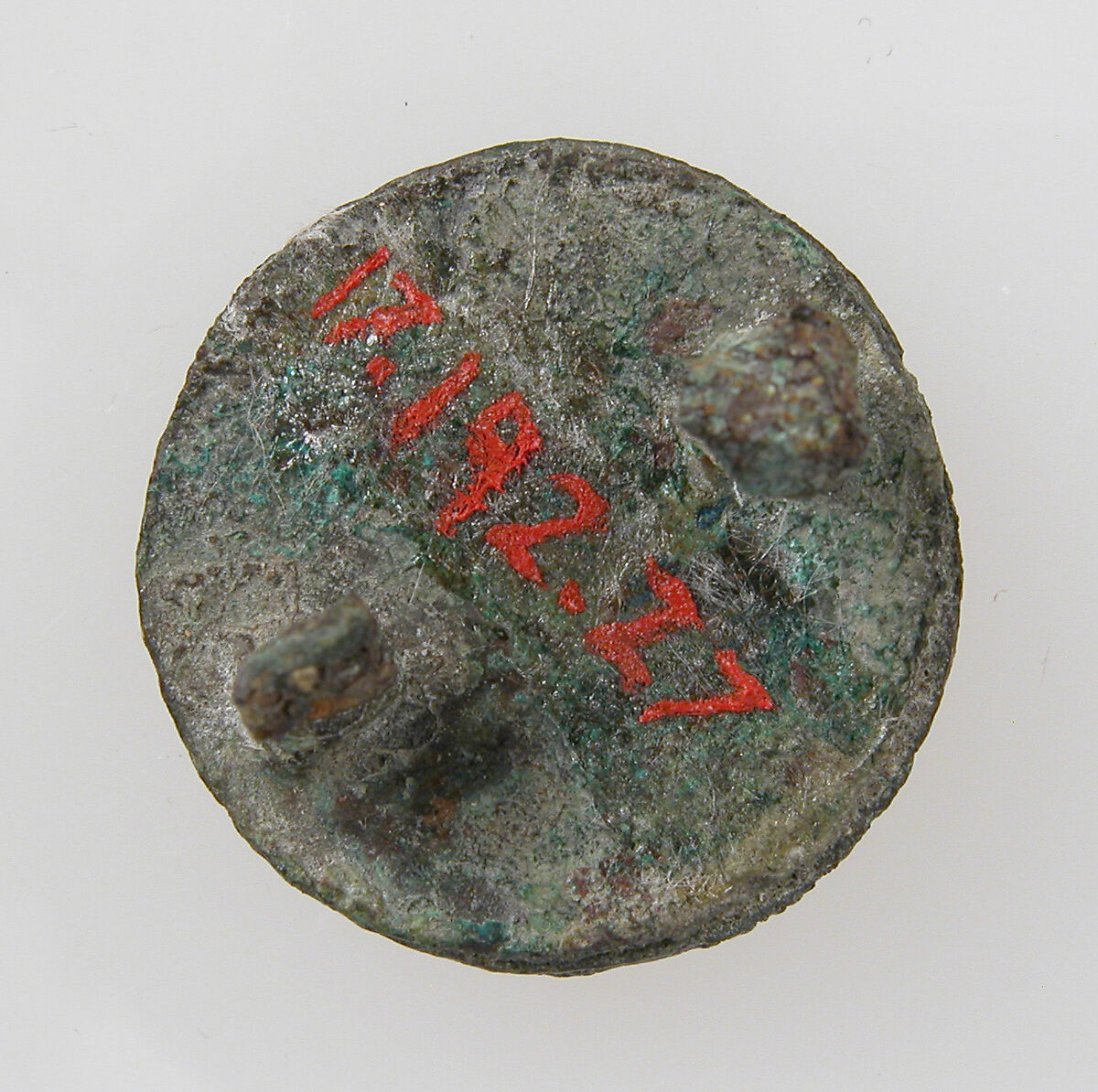 Disk Brooch, Copper alloy, glass paste, cabochon, Frankish