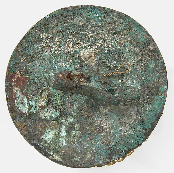 Disk Brooch, Copper alloy, with brass (?), Frankish